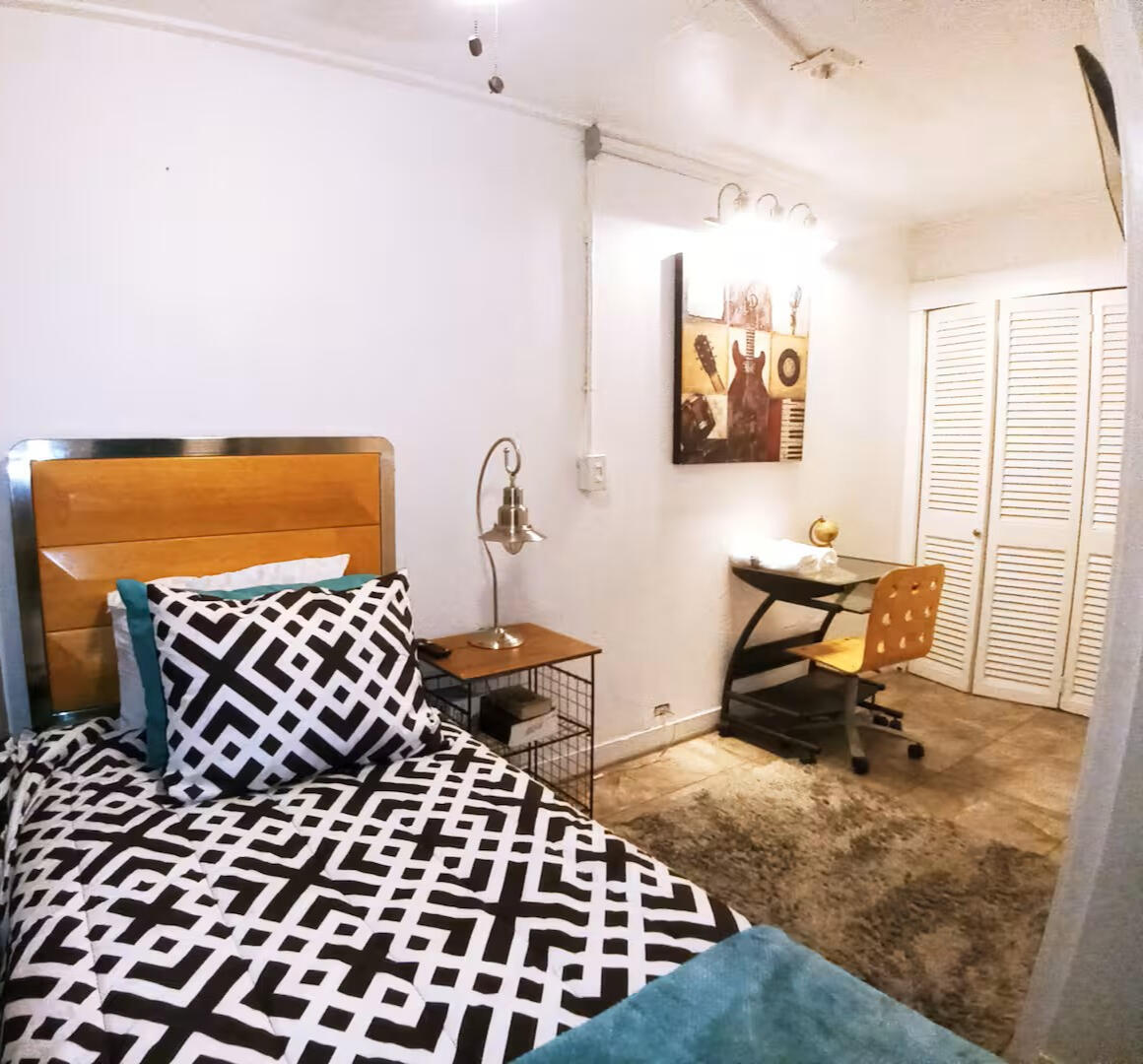 Guest Bedroom • Workspace & Comfortable Layout